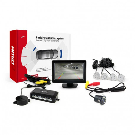 Parkimisandurite komplekt tft01 4,3" koos hd-308-led kaameraga 4 hõbedast andurit