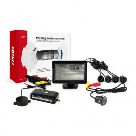 parkimisandurite komplekt tft01 4,3" kaameraga hd-308-led 4 andurit, must