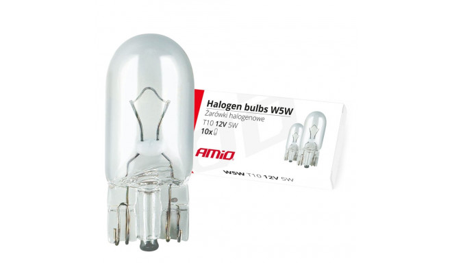 Żarówki halogenowe w5w t10 5w w2.1x9.5d 12v 10szt. (e8) amio-01483