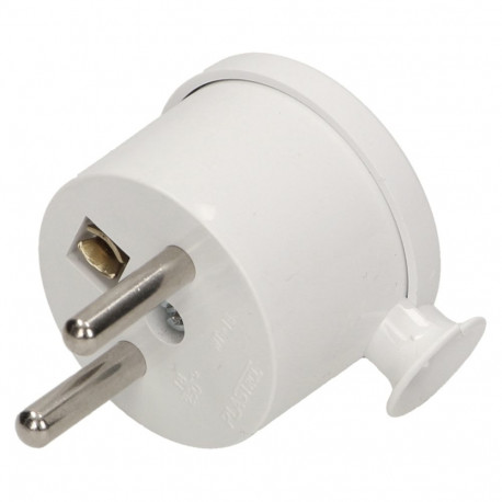 Wtyczka kątowa 2P+Z MINI, biała (20 tk.)