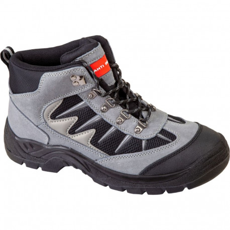 Trzewiki zamsz/dzian. szaro-czarne, s1 p fo, "45", ce, lahti