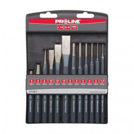 12-osaline proline löökriistade komplekt