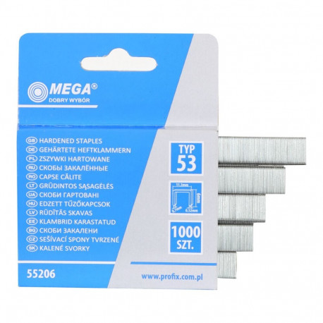 Zszywki 6mm, opakowanie 1000 szt., typ 53