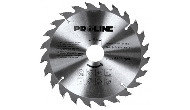 84202 Tarcza z węglikiem spiekanym do drewna 200mm, 24 zęby, Proline