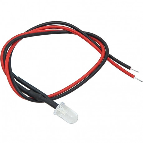 4606# Dioda led 5 mm czerwony 12v z przewodem 20cm (10 tk.)