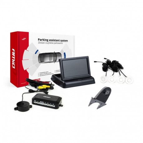 Parkimisandurite komplekt tft02 4,3" kaameraga hd-502-ir 4 valged andurid