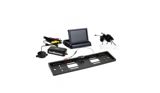 Parkimisandurite komplekt tft02 4,3" kaamera hd-402-led 4 valge andurit.
