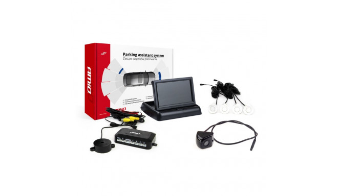 Parkimisandurite komplekt tft02 4,3" kaameraga hd-310 4 valged andurid
