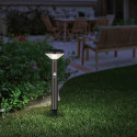 Solarna lampa LED Maclean, z czujnikiem, 3 tryby, wbijana, Li-ion 18650, IP44, 3,7V, 1200 mAh, Czarn