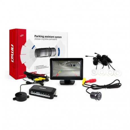 Parkimisandurite komplekt tft01 4,3" koos hd-307-ir kaameraga, 4 valget andurit