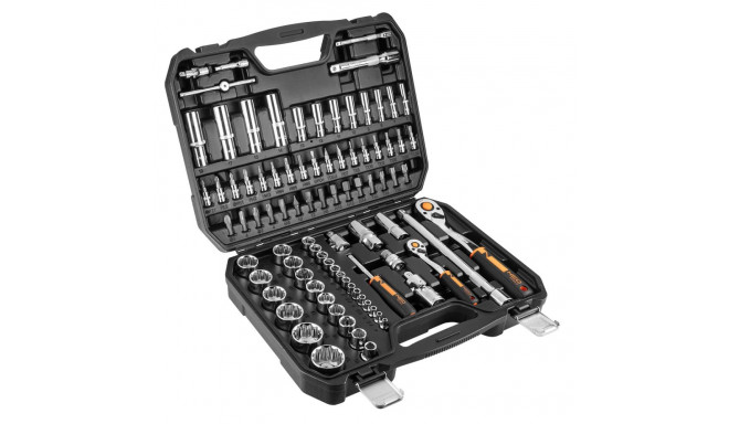 1/2", 1/4" padrunvõtmete komplekt, 86 tk, CrV