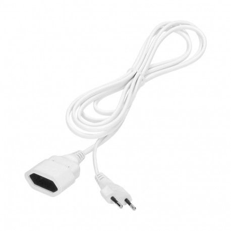 Pikendusjuhe kodune ühe pistikupesaga lame 1x2P 1,5m PVC-kaabel H03VV-F 2x0,75mm, 230VAC