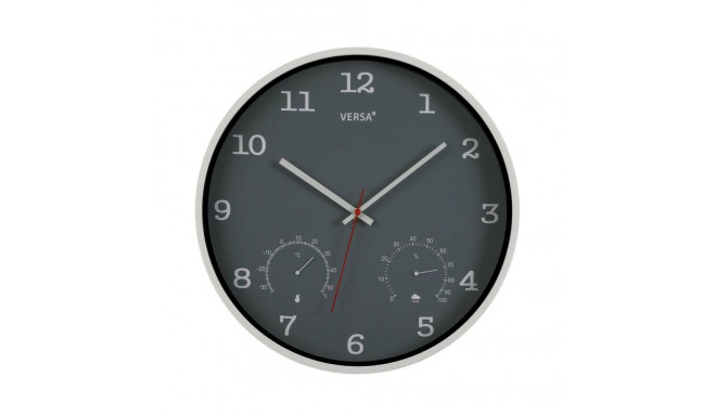 Wall Clock Versa Grey Plastic (4,3 x 35,5 x 35,5 cm)