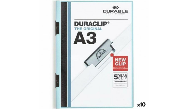 Document Folder Durable Duraclip 60 Blue Transparent A3 (10Units)