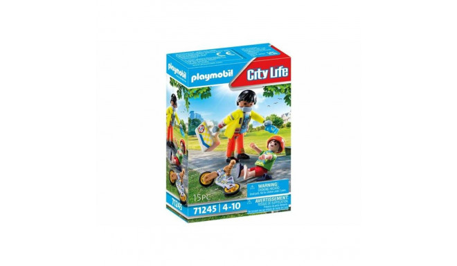 Playset Playmobil City Life - Paramedic with Patient 71245 15 Pieces