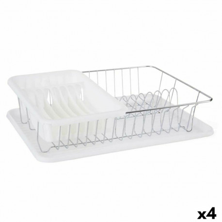 Draining Rack for Kitchen Sink Kinvara W6459A-161 W6459A-161 White 43,5 x 11 x 33,5 cm (4 Units)