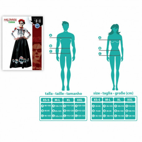 Kostüüm Skelett Mehhiklanna Mitmevärviline - M/L