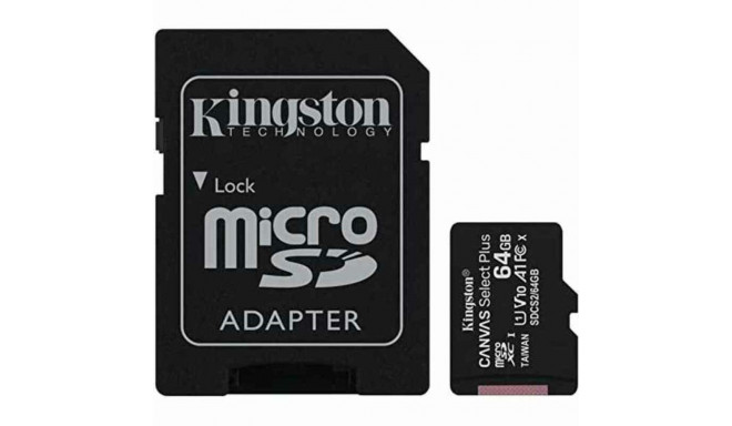 Карта памяти микро-SD с адаптером Kingston Canvas Select Plus 64 Гб