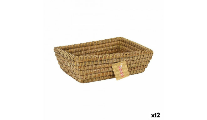 Multi-purpose basket Privilege Korne Brown wicker Rectangular 30 x 23 x 9 cm (12 Units)