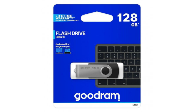 USB-pulk GoodRam UTS2-1280K0R11 128 GB 128 GB Must Must/Hõbedane (1 Ühikut)