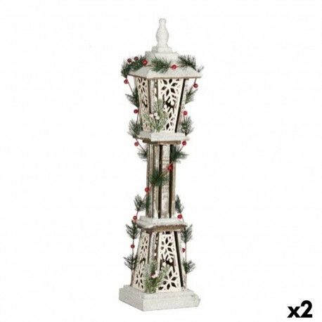 Ielas lampa Balts Brūns Koks Plastmasa 18 x 80 x 18 cm (2 gb.)