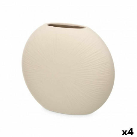 Vase Gift Decor 29/29-C 29/29-C Beige Ceramic Circular 29 x 26 x 11 cm (4 Units)