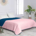 Reversible Bedspread HappyFriday Basic Dash Pink Navy Blue 240 x 260 cm