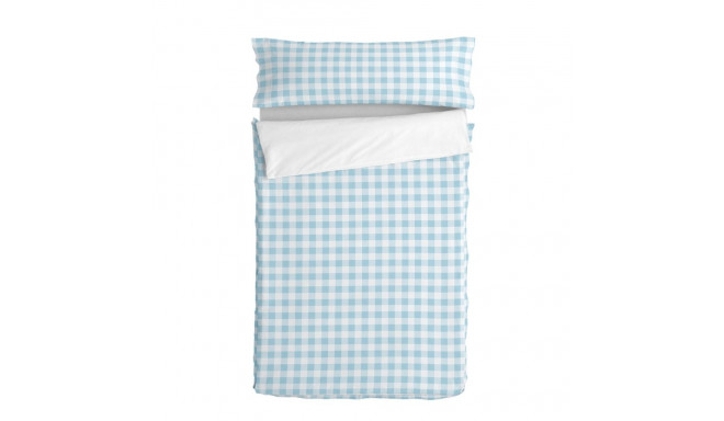 Quilted Zipper Bedding HappyFriday Basic Blue 105 x 200 cm Gingham