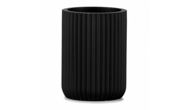 Toothbrush Holder Andrea House Black Matt Resin (Ø 7 x 9,5 cm)