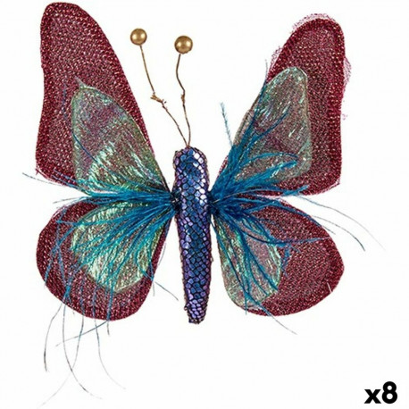 Decorative Figure Krist+ 64814883 64814883 Blue Pink Butterfly 14 x 3 x 18 cm (8 Units)