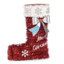 Decorative Figure Christmas Stocking Tinsel White Red polypropylene PET 18 x 23 x 8 cm (12 Units) Decorative Figure Christmas Stocking Tinsel White Red polypropylene PET 18 x 23 x 8 cm (12 Units)