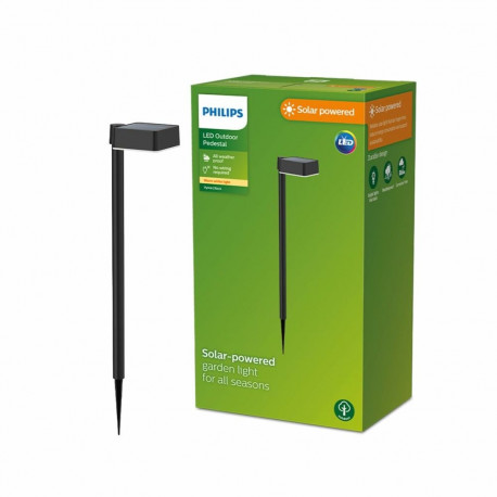 Solar garden lights Philips Vynce 1,5 W 10,5 x 13,5 x 54 cm Black Plastic Squared (2700 K) (Soft gre
