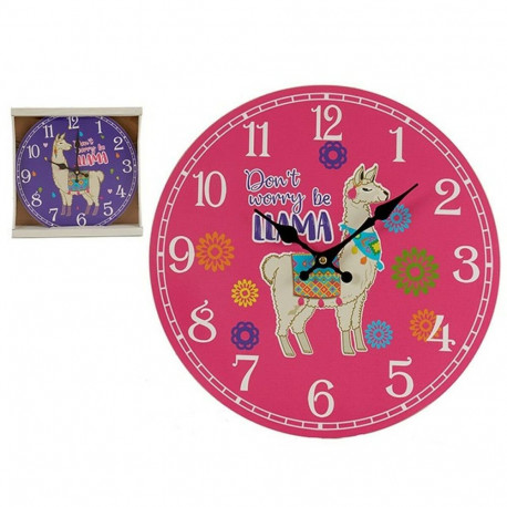 Wall Clock Gift Decor Llama