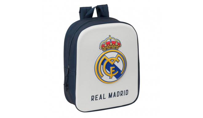 Child bag Real Madrid C.F. White Navy Blue 22 x 27 x 10 cm