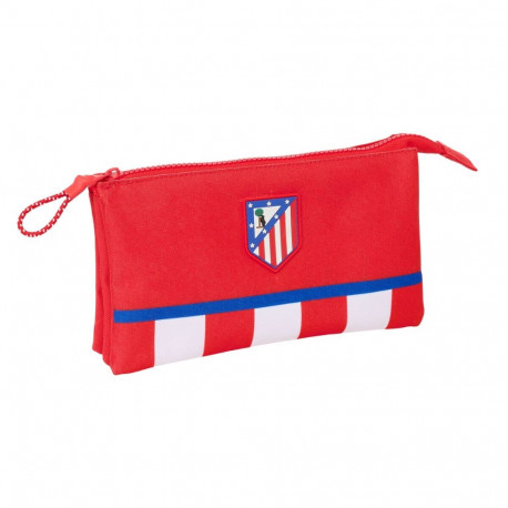 Kolme tõmblukuga pliiatsikarp Atlético Madrid Punane 22 x 12 x 3 cm