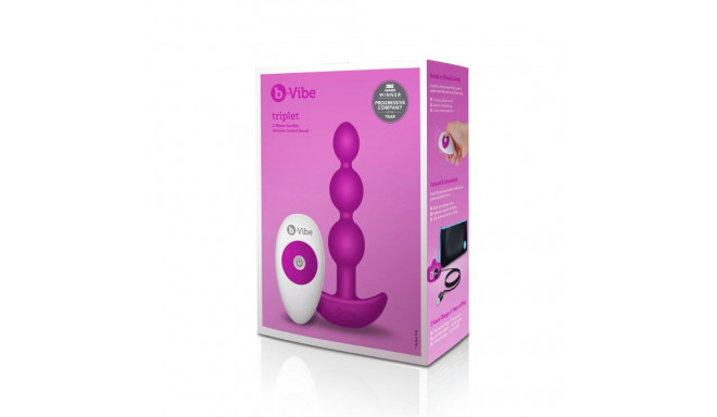 Kolme helmega anaalvibraator fuksiaroosa B-Vibe 92740