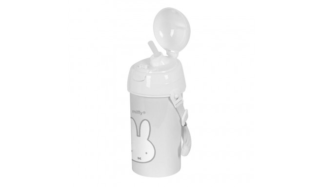 Bottle with Lid and Straw Miffy Niebla Grey PVC 500 ml