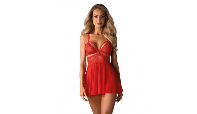 Babydoll negližee Obsessive 838-BAB-3 Punane S/M