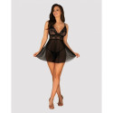 Idillia Babydoll & Panties pesukomplekt Obsessive Idillia babydoll Must XXL/XXXL