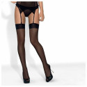 Stockings with Garter Obsessive S800 Black S/M