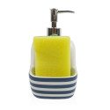 Soap Dispenser Versa Blue Ceramic Stripes 9,4 x 17,8 x 10,5 cm