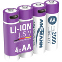 Ansmann 1312-0036 Mignon Type Aa 2000 Rechargeable Batteries (Min. 1800 Mah) Pack of 4