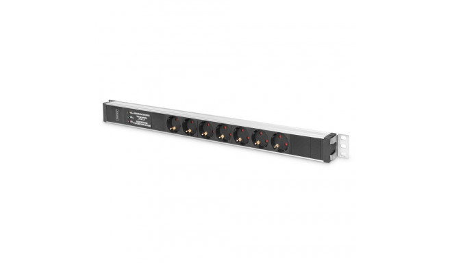 Digitus alumiiniumist pistikupesa ülepingekaitse ja liinifiltriga, 7 turvapistikupesa, 2 m toite tur