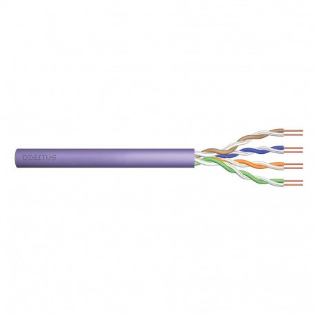 DIGITUS Cat.6 paigalduskaabel, U/UTP, Eca, AWG 24/1, PVC, 305m, lilla, karp