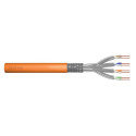 DIGITUS Cat.7 Installation Cable, S/FTP, B2ca, AWG 23/1, LSOH, 500m, orange, reel