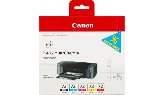 Canon PGI-72 MBK/C/M/Y/R 5 tindikassettide multipakk