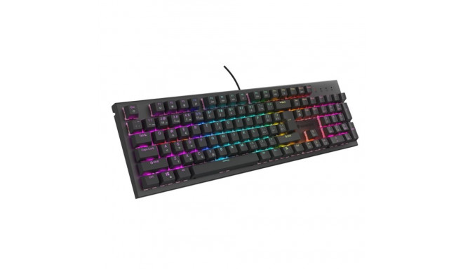 MÄNGURIKLAVIATUUR GENESIS THOR 303 CZ/SK RGB TAUSTVALGUSTUS MEHAANILINE VAIKNE LÜLITI MUST KUUM
