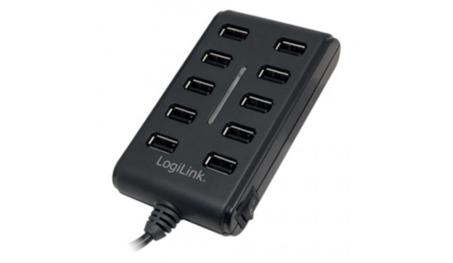 Logilink UA0125 USB jaotur 10-porti USB2.0 toiteadapteriga 3.5A