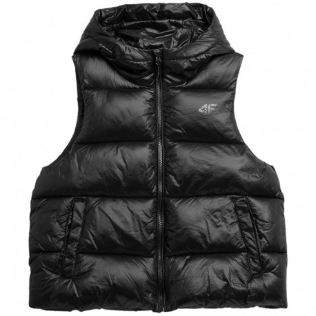Women's down vest 4F F092 deep black 4FSS23TDJAF092 20S XL