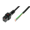 OPEN/IEC C19 straight cable Ż 5m black power cable with IEC LOCK